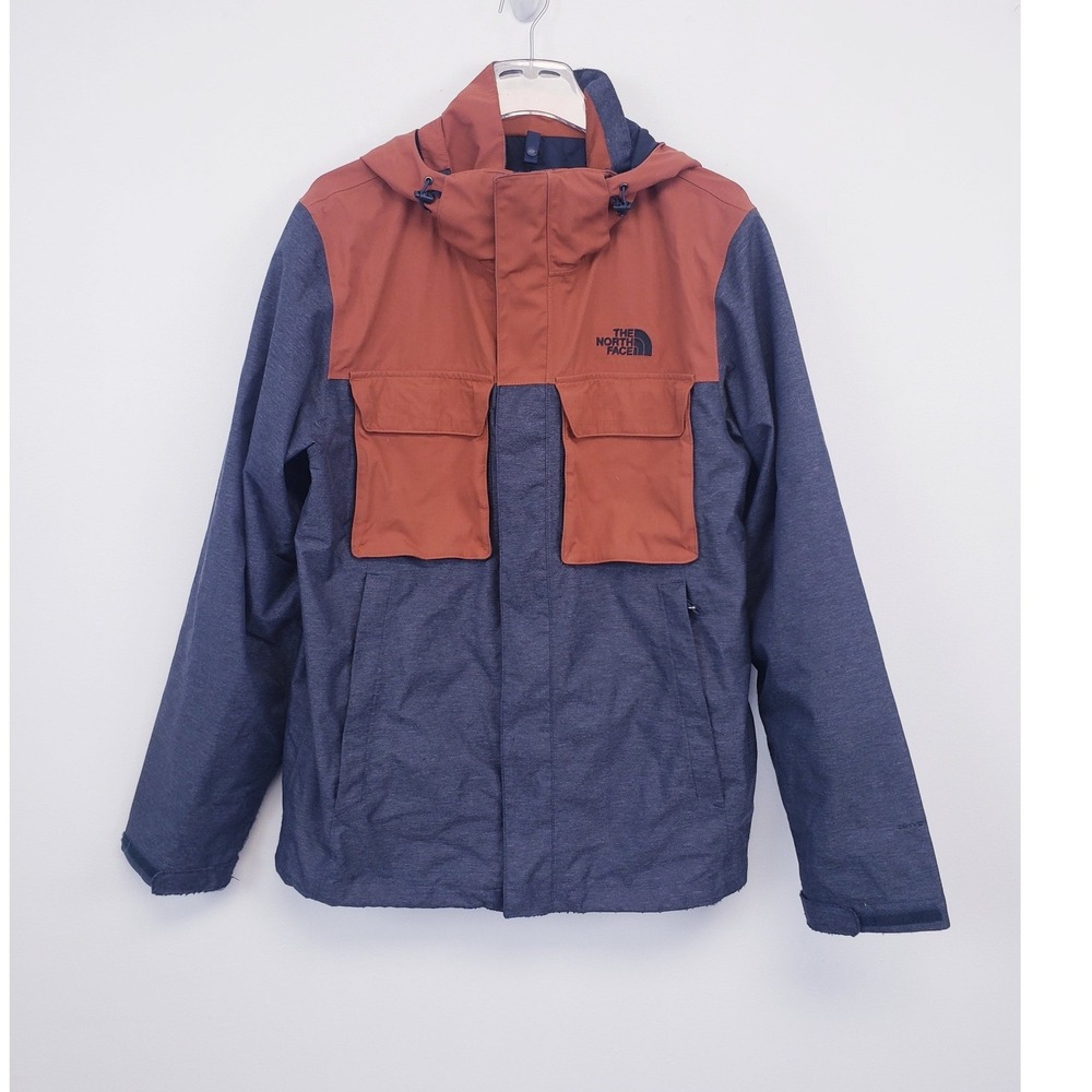 The North Face Jacket Blue Orange Colorblock Hooded Mens Size Medium